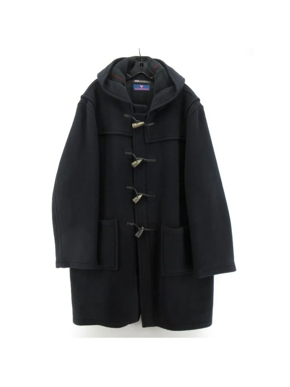 VINTAGE John Partridge Jacket 48 Navy Wool Blend Tartan Lined England